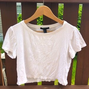 White Cropped Tee